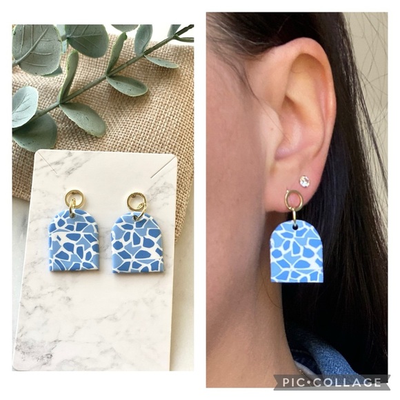 Polymer Clay Gold Post Earrings - Picture 1 of 4